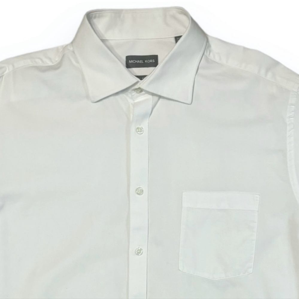MICHAEL KORS Regular Fit Cotton Button Front Dress Shirt 17-17.5” 34/35